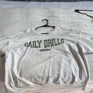 Daily Drills White and Green Sport Sweatshirt